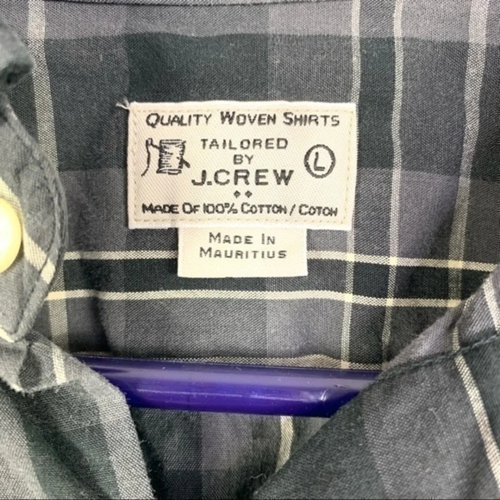 J.Crew Men’s Shirt black plaid buttons Down L